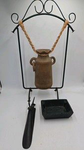 Vintage Terracotta Water Jug, Pottery dish, hat hanger