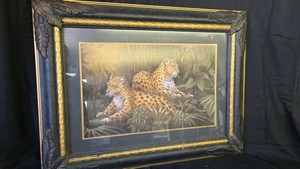 Framed Leopard painting