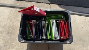 Huge Lot of 23 Binders for Sports Cards and Trading Cards, No Sleeves, Some Binders Havs Stickers on Them, Tote Not Included