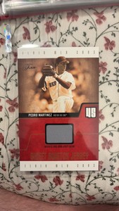 2003 Flair Pedro Martinez Sweet Swatch Jersey Oversized Card, Huge Game Used Jersey Piece