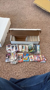 Box of Sports Cards, Mix of Sports and Years, Stars and Stickers and One Sealed Pack