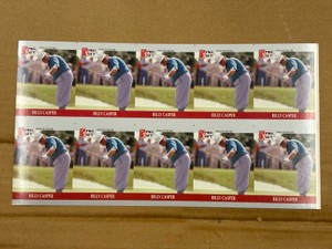 1990 Pro Set Billy Casper Uncut Sheet of Golf Cards RARE Collectible PGA Legend