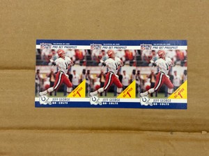 1990 Pro Set Jeff George 1st Overall Draft Pick Rookie Uncut Sheet of Cards RARE NFL