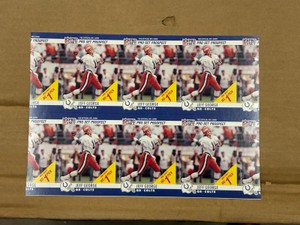1990 Pro Set Jeff George 1st Overall Draft Pick Rookie Uncut Sheet of Cards RARE NFL