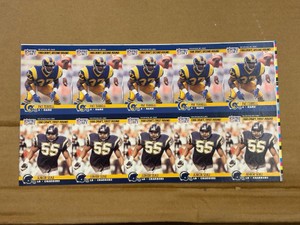 1990 Pro Set Junior Seau and Pat Terrell Rookie Cards Uncut Sheet of Cards RARE NFL