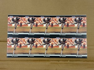 1990 Pro Set Uncut Sheet of Bo Jackson NFL Trading Cards Football and Baseball Legendary Player and Athlete