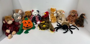 Lot of Ty plush animals and collectors kits