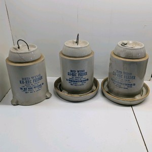 Vintage Red Wing Pottery Ko-Rec Chicken Feeder 10 2 With Base