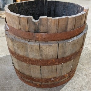 Pair of Genuine Oak Barrel Planters