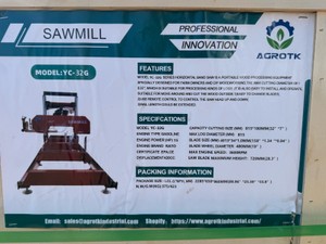 Portable Sawmill - AGT - 2026 - Unused - YC-32G