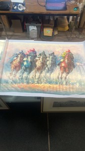 horse racing oil painting