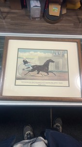 horse trotting lithograph