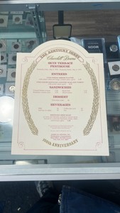 1974 Kentucky derby 100th anniversary Churchill downs menu