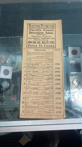1933 racing program
