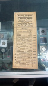 1933 San Mateo county jockey club race program