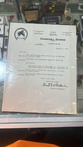 1936 letter from Churchill downs