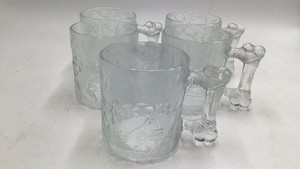 Vintage Flintstone glass mugs