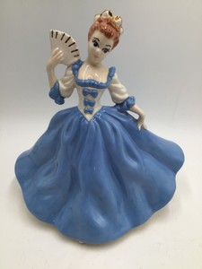 Vintage Porcelain Figurine Lady in Blue Ball Gown