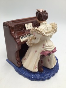 Vintage Porcelain Figurine Lady Playing Piano