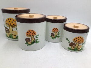 Vintage Mushroom Ceramic Canister Set