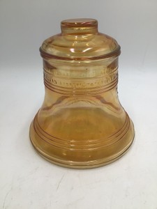 Vintage Amber Glass Liberty Bell Cookie Jar