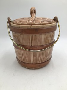 Vintage Ceramic Bucket Cookie Jar
