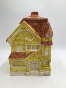 Vintage Ceramic Victorian House Cookie Jar