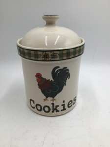 Vintage Rooster Stoneware Cookie Jar
