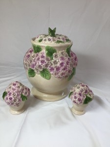 Vintage Ceramic Floral Cookie Jar Set (3Piece)