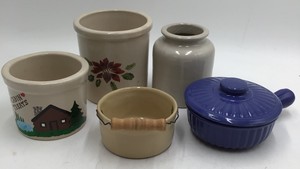 Vintage Ceramic Crock & Kitchenware Lot (5Piece)