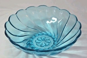 Vintage blue glass bowl