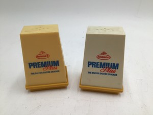 Vintage Nabisco Premium Plus Saltine Cracker Salt & Pepper Shakers  Promotional Pair