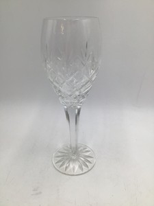 Vintage Crystal Wine Goblet  Diamond Cut Bowl & Pineapple Etched Stem