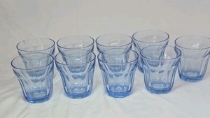 Vintage Turquoise Blue Glass Tumblers  Duralex Picardie Style