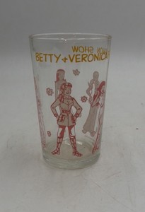 Vintage Archie Comics Betty & Veronica Glass Tumbler  1970s Promotional