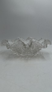 Vintage Crystal Dish  Starburst & Hobnail Cuts