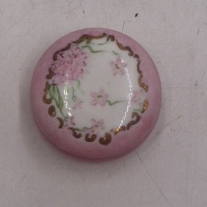 Vintage French Porcelain Trinket Box with Floral Design