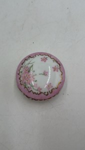 Vintage French Porcelain Trinket Box with Floral Design