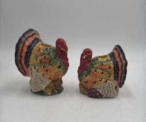 Fitz and Floyd Harvest Heritage Turkey Salt and Pepper Shakers