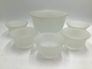Vintage Frosted Glass Nesting Bowl Set