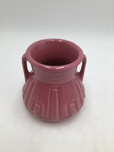 Vintage Roseville Pottery Handled Vase in Rose Color