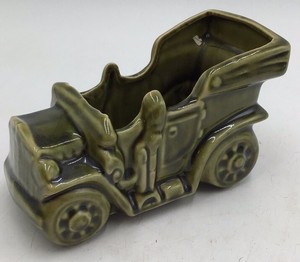 Vintage Floralaine USA Green Ceramic Dump Truck Planter #532 Open Bed Novelty