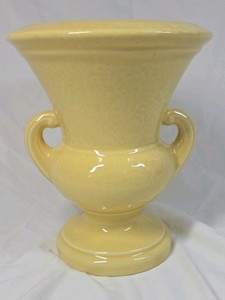 Vintage McCoy Pottery Vase  Yellow with Handles