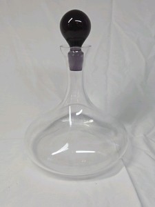 Vintage Glass Decanter with Amethyst Ball Stopper