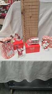 Coca Cola Bears and Snow Village Delivery Truck and Men