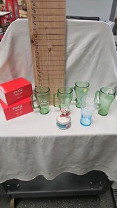 Coke Delivery Truck from Snow Village and Glasses