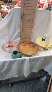 Vintage Dishes and Wood Bowl as Pictured