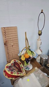 Handcrafted Fruit Motiff Vase, Lamp, ETC