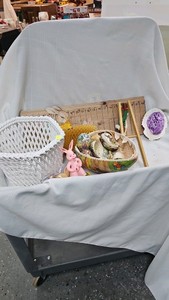 Vintage Easter Lot with Glass Woven Basket