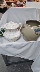 Vintage Porcelain Tureen, Pottery Style Planter, misc